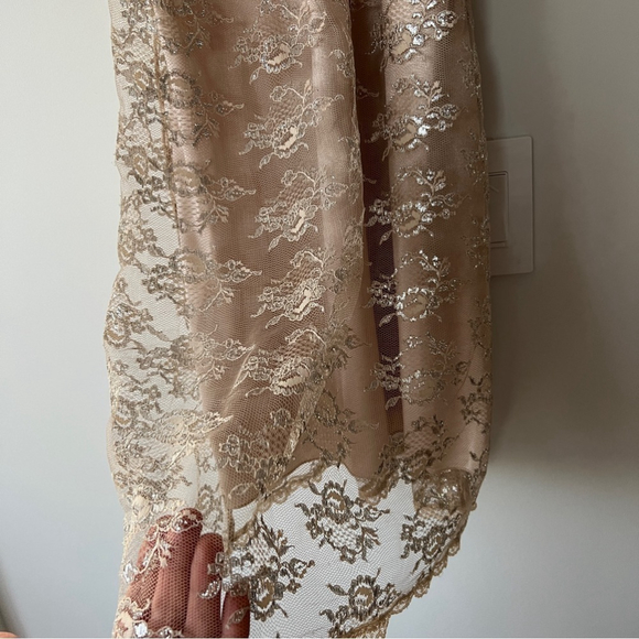 Guess Vintage Y2K Sheer Metallic Mesh Lace Embroidered Slip Dress - Picture 8 of 13